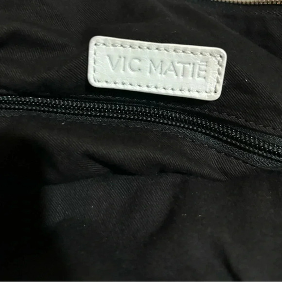 Vic Matie white pebbled leather shoulder handbag - Picture 10 of 10